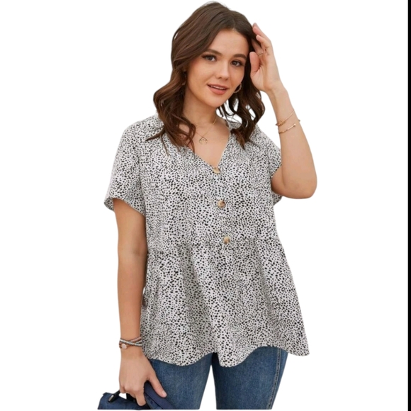 Shein Allover Print Tunic Blouse 3XL - Picture 2 of 6